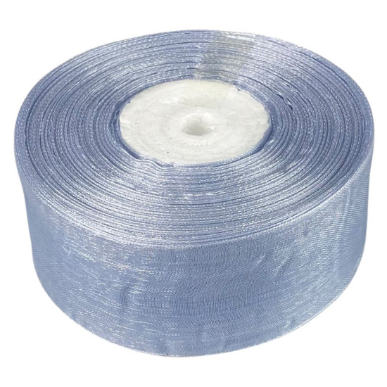 Стрічка з органзи сіра 4,0см х 50 ярдів Сірий Marill (D02040-bk38)