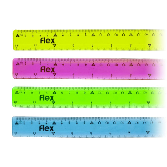 Линейка силиконовая гибкая"Flex" 30 см,mix (3413-30)