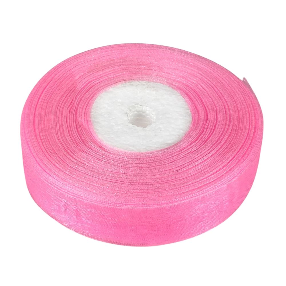 Стрічка з органзи рожева 2,0 см х 50 ярдів Рожевий Marill (D02020-05)