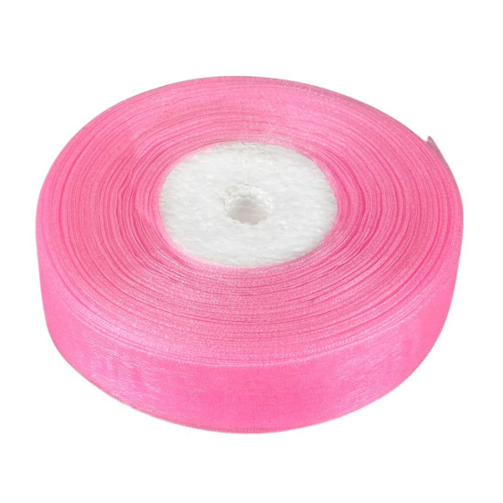 Стрічка з органзи рожева 2,0 см х 50 ярдів Рожевий Marill (D02020-05)