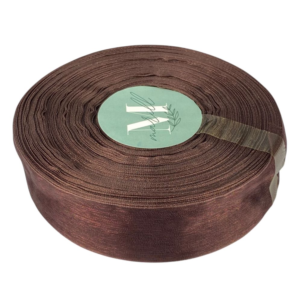 Стрічка з органзи коричнева 2,5 см х 50 ярдів Коричневий Marill (D02025-bk05)