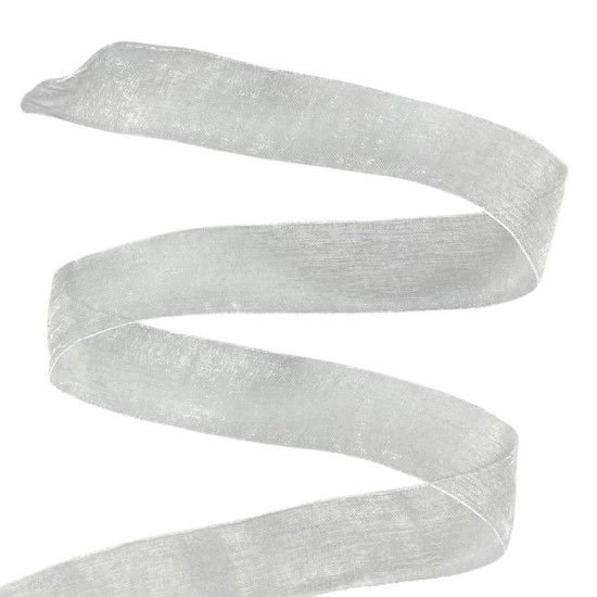 Лента с органзы  белая 2,5 см х  50 ярдов Белый Marill (D02025-1001)