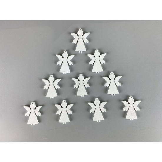 Дерев'яний ангел 2 х 3см, білий, 10шт (TK-007)