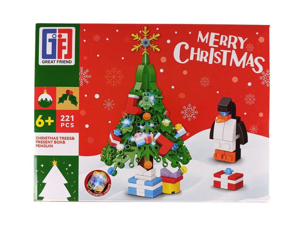 Конструктор 221 деталей "Ялинка з іграшками, пінгвін" (123-818)