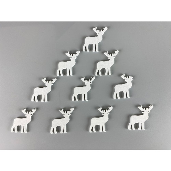 Дерев'яний олень 2 х 3см, білий, 10шт (TK-006)