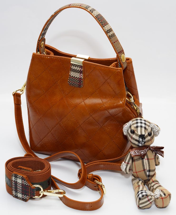 Сумка жіноча коричнева 21,5х22см  екошкіра (8935  brown)