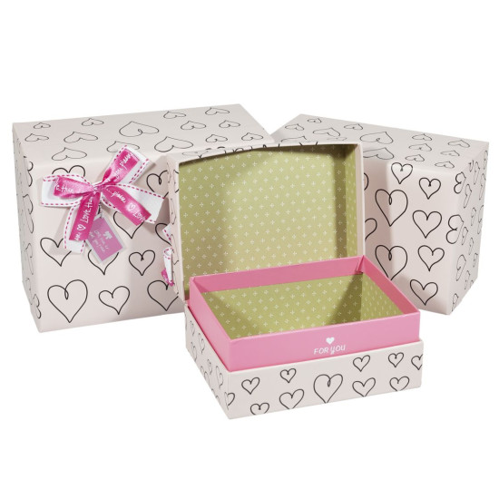 Подарункова коробка HL-06412-1, прямокутна  ніжно рожева, 18.5х13х9см (HL-06412-1  №2)