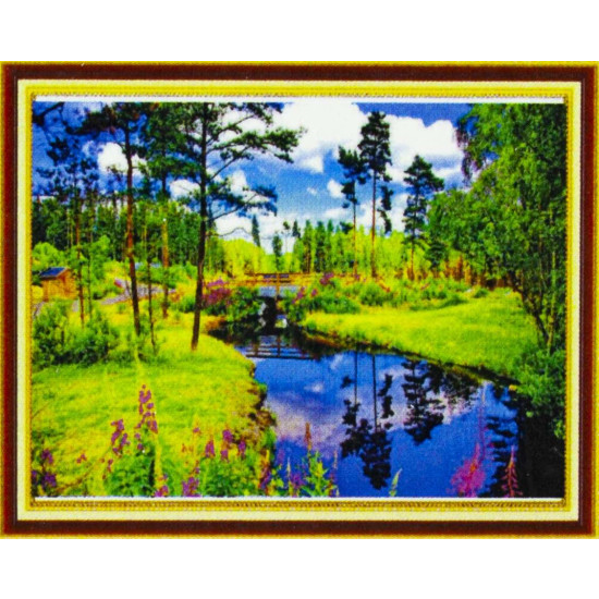 Алмазна мозаїка за номерами 30х40см "відображення неба" в рулоні (73088-R)