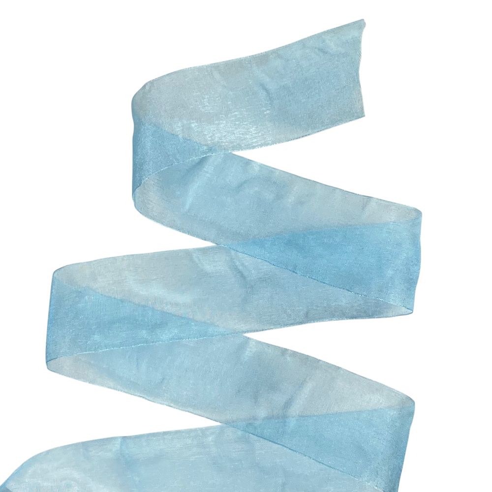 Стрічка з органзи блакитна 4,0 см х 50 ярдів Блакитний Marill (D02040-065)