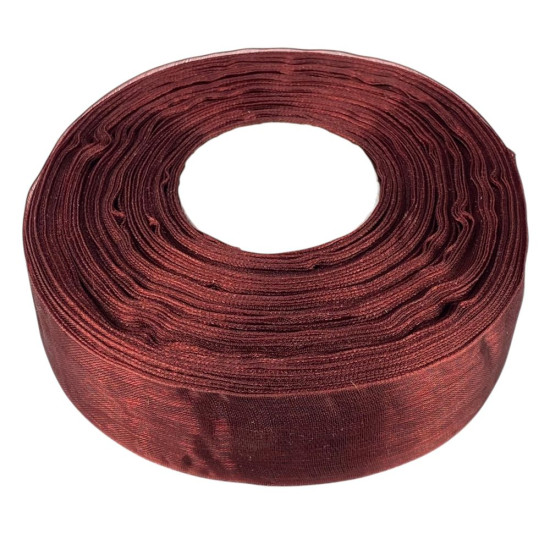 Лента с органзы  "бургунди" 2,5 см х  50 ярдов Коричневый Marill (D02025-bk33)