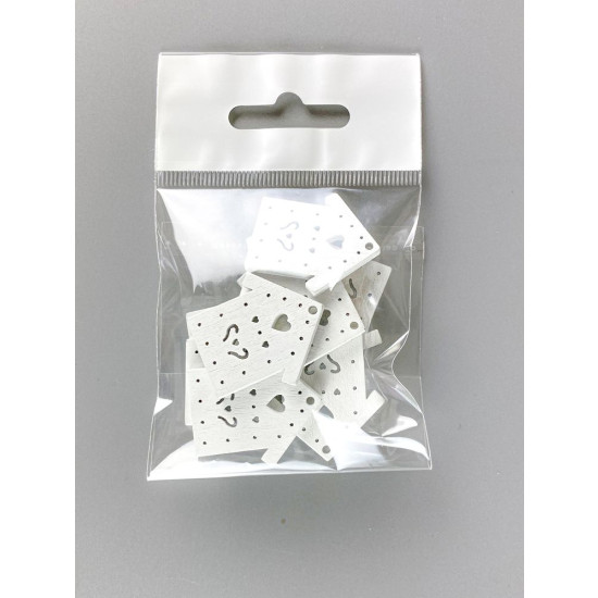 Дерев'яний будинок 2 х 3см, білий, 10шт (TK-004)