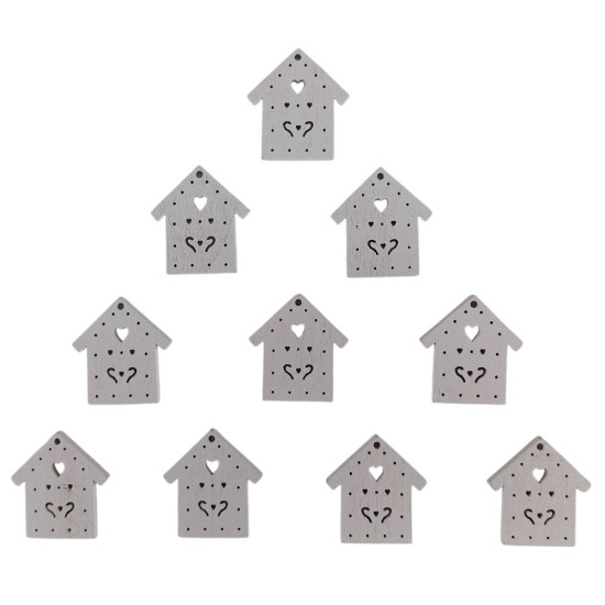 Дерев'яний будинок 2 х 3см, білий, 10шт (TK-004)