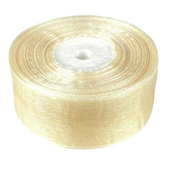 Стрічка з органзи "айворі" 4,0 см х 50 ярдів Бежевий Marill (D02040-bk06)