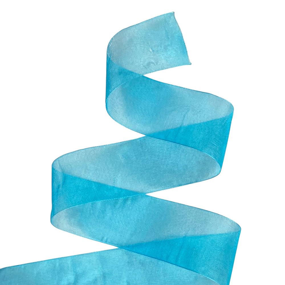 Лента с органзы  голубая 4,0 см х  50 ярдов Голубой Marill (D02040-047)