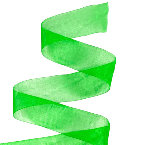 Лента с органзы  зеленая 4,0 см х  50 ярдов Зеленый Marill (D02040-1019)