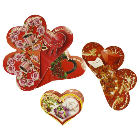 Открытка валентинка сердце mini 5,0 х 4см Без бренда (МИВ)