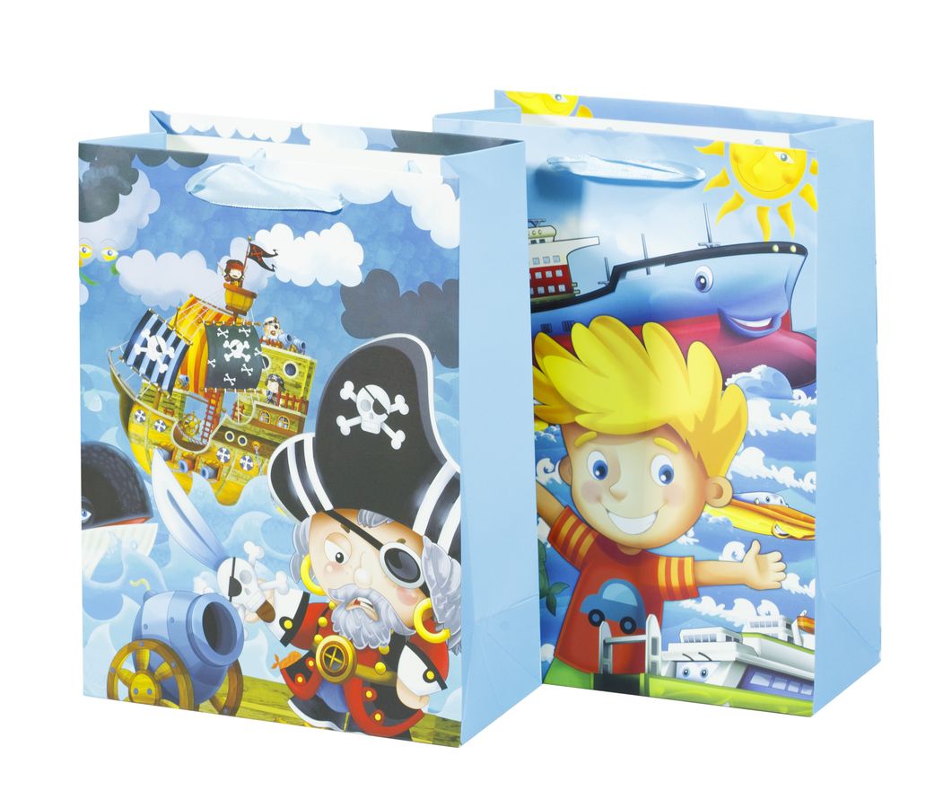 Пакет подарочный 210гр, 18 x 24 x 8,5см (12шт/уп) Голубой Unison (DV-BK-5166S)