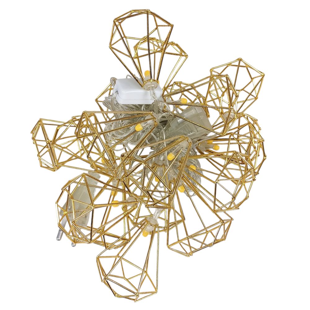ЛОФТ 20 LED, "ПИРАМИДА 8 см", 5м + переходник, теплый белый (1688-07)