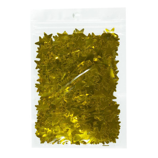 Конфетти звездочки, 15мм, 15г Золотой Pelican (6201)