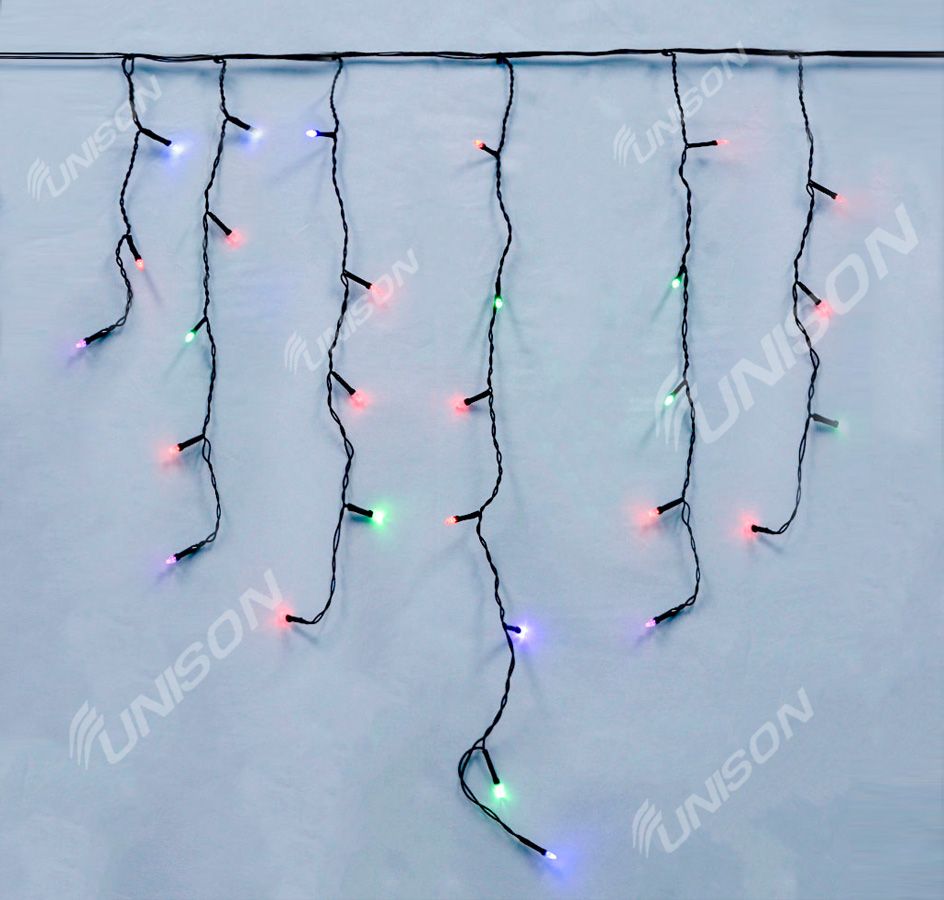 Штора-дождик КОНУС 100 LED черн / пер 3м * 0.6м, мульти (1571-01)