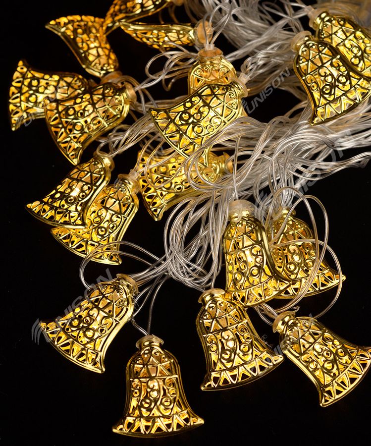 ЗОЛОТО 20 LED, "ДЗВІНОЧОК",  5м+ перехідник, теплий білий (1666-07)
