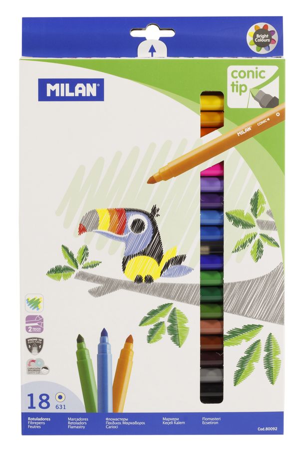 Набор фломастеров "TM MILAN" 18цв. 80092 (80092)