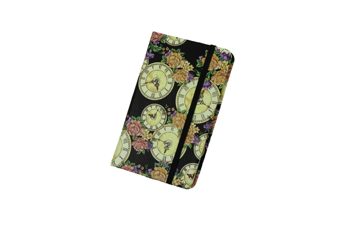 Блокнот  A6-6 GB, 80 аркушів, папір жовтий  - 4 дизайна, на гумці, 9х14см (A6-6 GB)