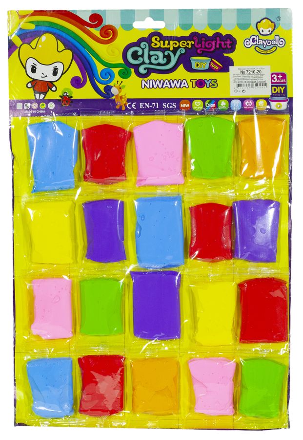 Маса для ліплення супер легкий, 20штх 12g на планшеті (7210-20)