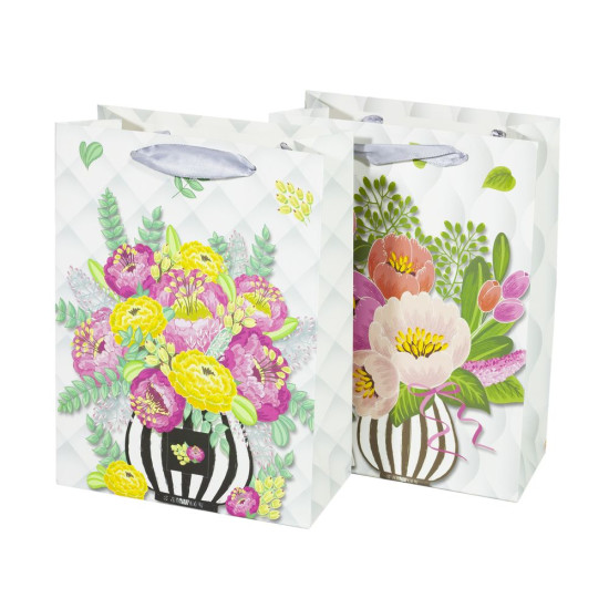 Пакет подарунковий DV-BK-9491S,  квіти, 18x24x8.5cm Сірий Unison (DV-BK-9491S)