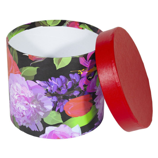 Круглая подарочная коробка для цветов  с цветами Unison,  371-25-3 (371-25-3)