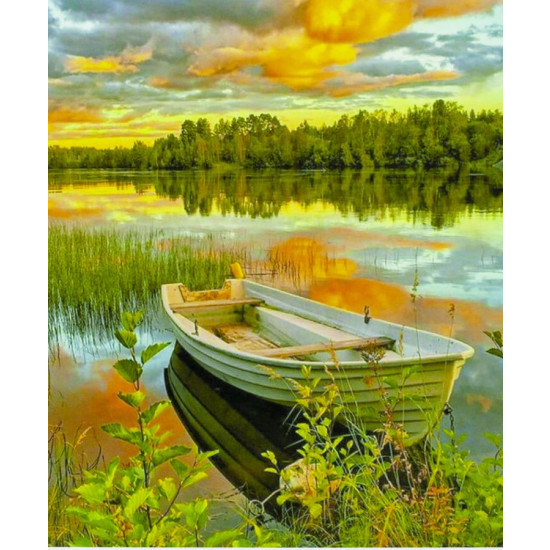 Картина по номерам "Лодка у берега" 40*50см,крас.-акрил,кисть-3шт. (3039)