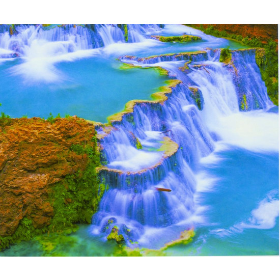 Картина по номерам "Водопад в горах"  40*50см,крас.-акрил,кисть-3шт (3043)