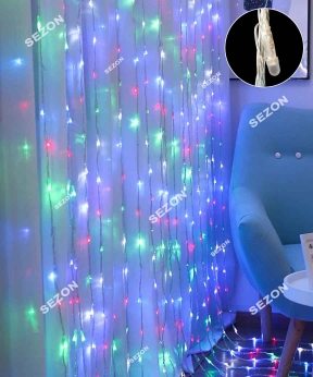 Водоспад- лінза 8мм 400 LED 3м*2м, мульті (40) Різнокольоровий Unison (1542-01)