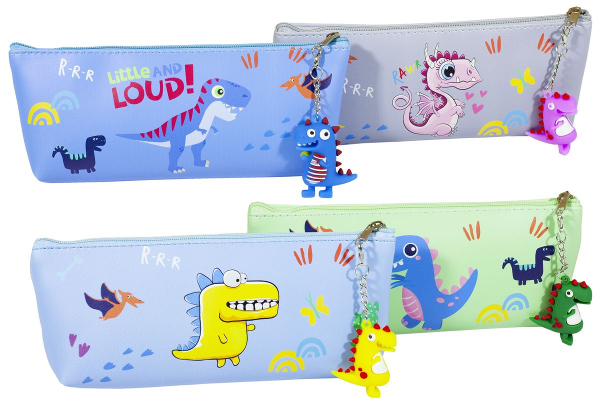 Пенал-косметич.уп.PVC с брелк. "Динозавры"к/зам,в/в,4в (528-4)