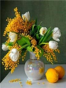 Картина по номерам 40х50,  "Мимоза" (8281)