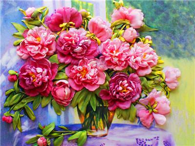 Картина по номерам "Пиония" 40*50см,крас.-акрил,кисть-3шт. (RA3529)