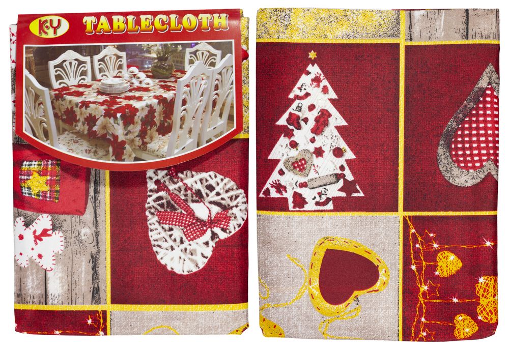 Скатерть новогодняя "Сердце" 150 х 240см Разноцветный Unison (6220-164)