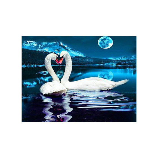 Картина по номерам "Пара лебедей" 40*50см,крас.-акрил,кисть-3шт. (RA3782)
