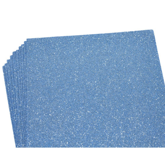 Фоаміран 1.7мм,  10 аркушів 21х29,7  -  блакитний з глітером Блакитний Unison (17GLA4-071)
