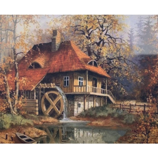 Картина по номерам 30*40см  "Домик в лесу" OPP (холст на раме краск. кисти. ) (0130EKTL_O)