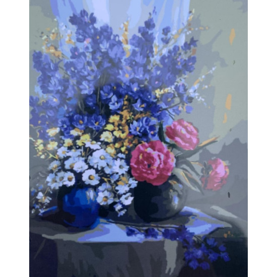 Картина по номерам 30*40см  "Букет цветов" OPP (холст на раме краск. кисти. ) (70EKTL_O)