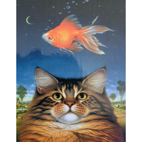 Алмазная мозаика по номерам  30*40см "Кот"  карт уп. (холст на раме) (70666GB)