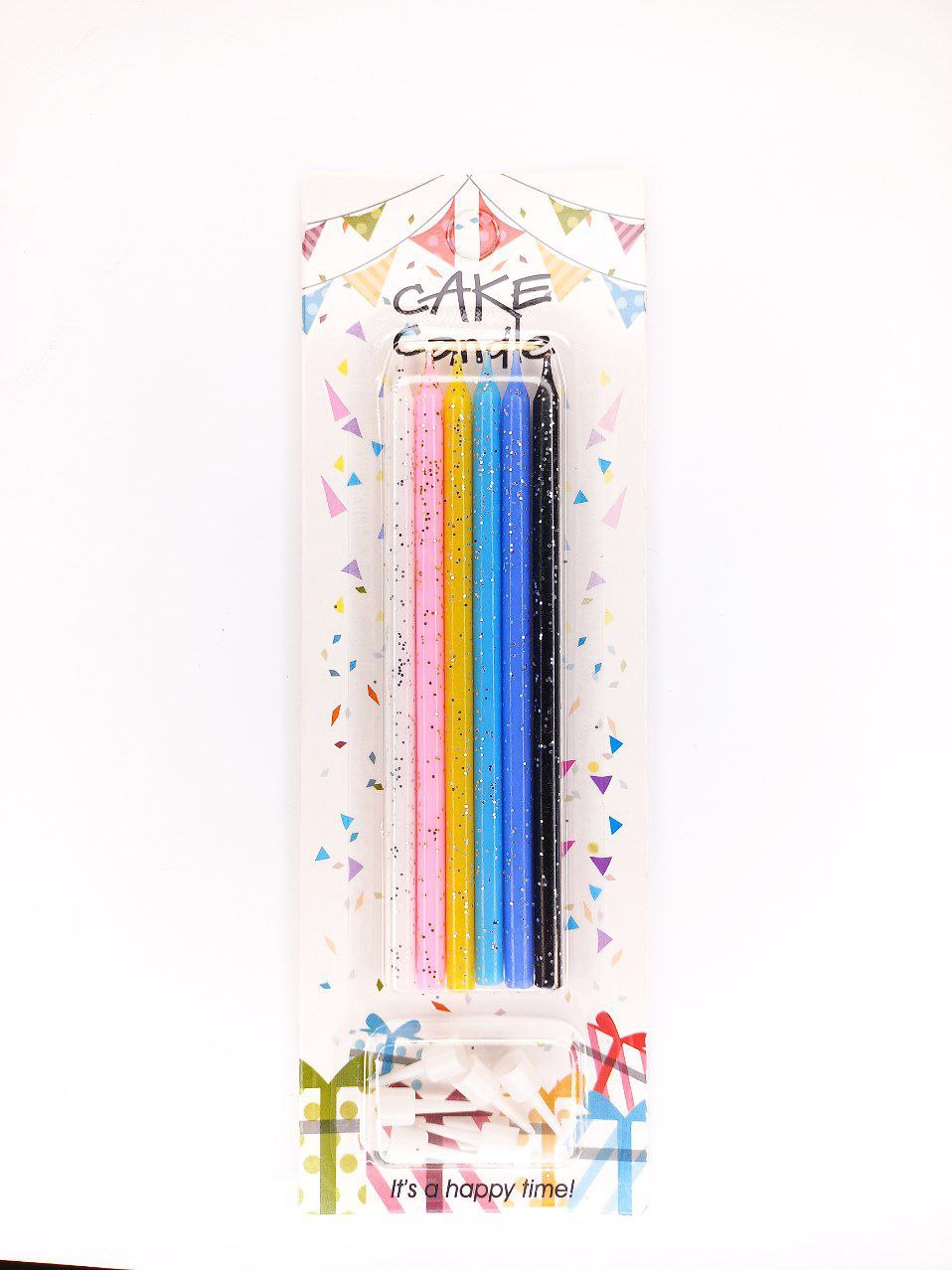 Свічка з блиском,13см, мікс, 6 шт/уп Різнокольоровий Unison (800240 mix)