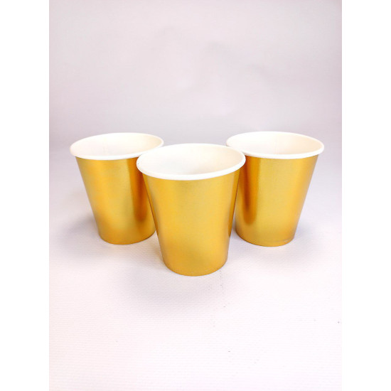 Стаканы картонные золотий металлик, 10шт/уп Золотой Unison (7500-6)