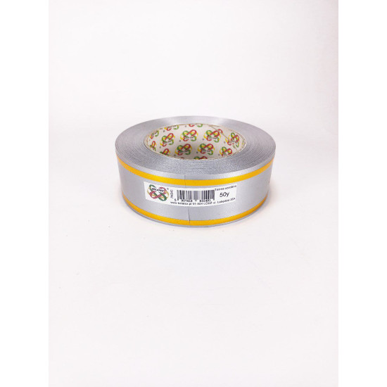 Лента пластиковая 4см х 45м Серебряный Unison (PAS40 -2 silver + gold)