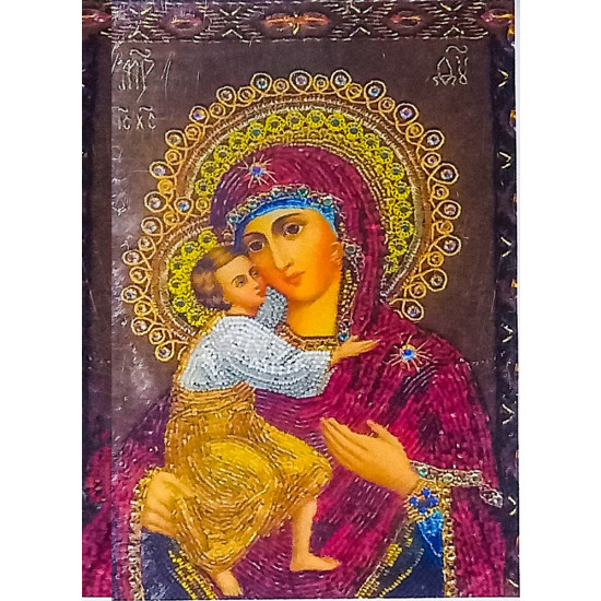 Алмазная мозаика 30 х 40см "Богородица" рулон в PVC (без подрамника) Разноцветный Unison (60562_O GLD)