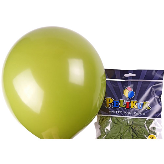 Шарики круглые Pelikuk 13' (33 см) пастель трава, 50шт/уп Зеленый Pelikuk (1350C-104)