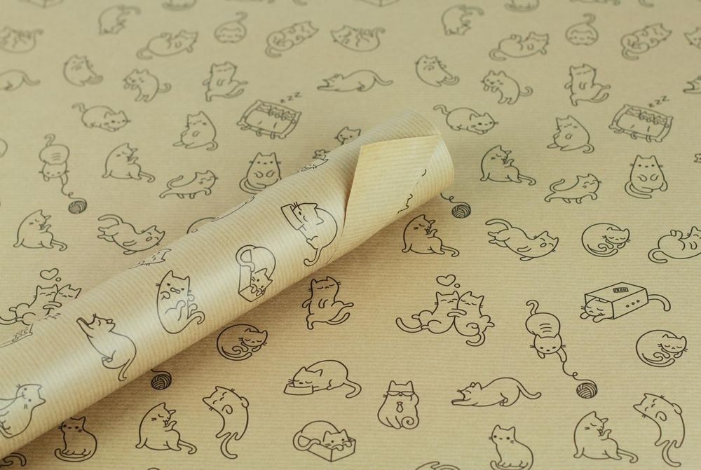 Бумага упаковочная крафт-двусторонняя 0,68 х 8м Разноцветный Unison (Пт-І-5)