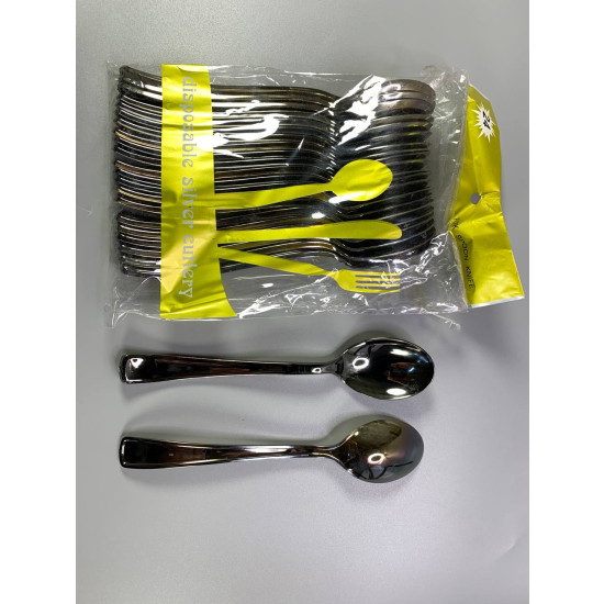 Ложки пластиковые серебро, 17см, 24шт/уп Серебряный Unison (7500-45)