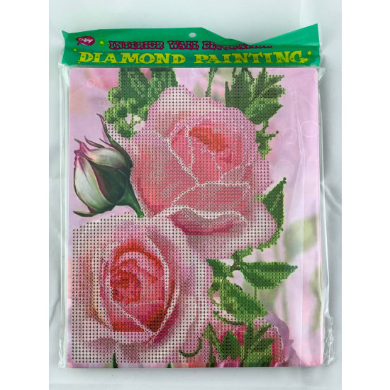 Алмазная мозаика 21 х 25см "Розовые розы" Разноцветный Без бренда (D21256)